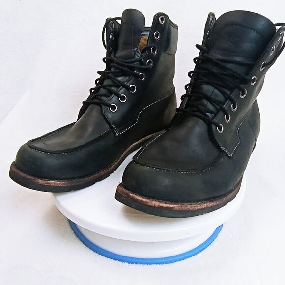 Timberland Premium Leather Waterproof Boot Black Men's Size 10.5 US - Picture 8 of 16